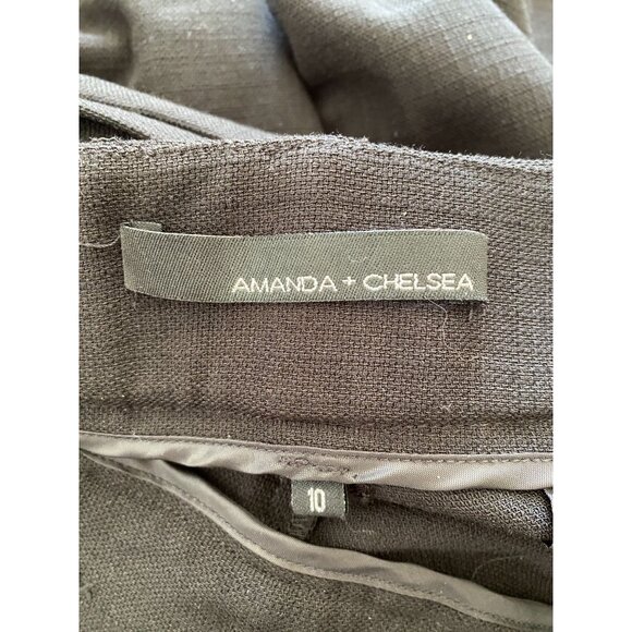 Amanda + Chelsea Womens Black Dress Pants Size 10 Nylon/Spandex Stretch Wide Leg - Picture 4 of 7